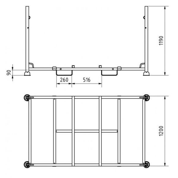 chariot rangement barrière